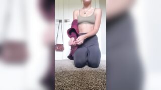 Sexy pixie plays with herself while nobody’s home