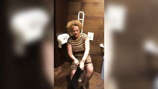 Masturbation in a public toilet