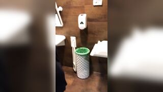 Masturbation in a public toilet