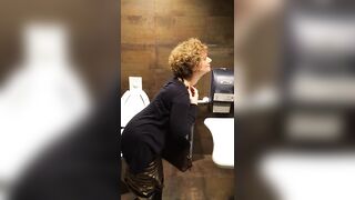 Masturbation in a public toilet