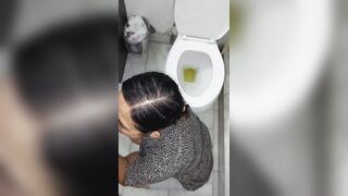 Asian BJ Queen Sucking Cock Next to Her Piss and Cum In Mouth