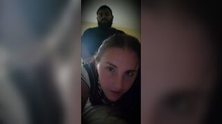 White girl cheats on boyfriend gets cream pie, she lets me cum inside her. Doggystyle