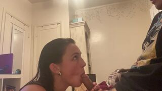 Sexy Teen Girlfriend gives best Deepthroat Blowjob - see more on Onlyfans @bellladea