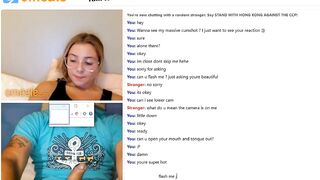 Omegle girl wants to see my huge cumshot