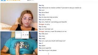 Omegle girl wants to see my huge cumshot