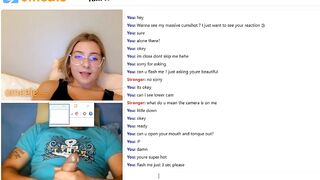 Omegle girl wants to see my huge cumshot