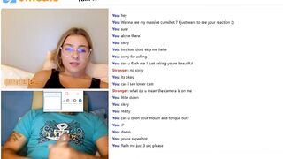 Omegle girl wants to see my huge cumshot