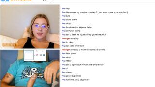 Omegle girl wants to see my huge cumshot