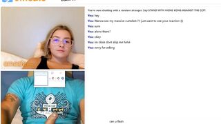 Omegle girl wants to see my huge cumshot