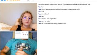 Omegle girl wants to see my huge cumshot