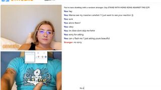 Omegle girl wants to see my huge cumshot