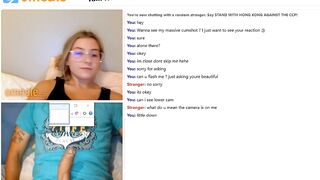 Omegle girl wants to see my huge cumshot