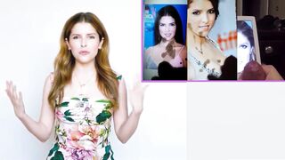 Anna Kendrick reacting to cum tribute videos