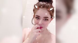 Teen taking hot bubble bath