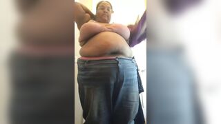 Dumb fat pig Jessica Jones plays in dressing room