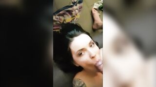 she takes pleasure in sucking my cock and taking her facial