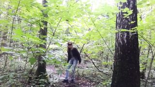 SEXY RUSSIAN GIRL strips naked in the woods on camera