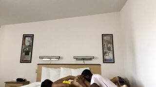 EBONY CHICK CUM IN MY FACE WHILE AT WORK AT THE HOTEL