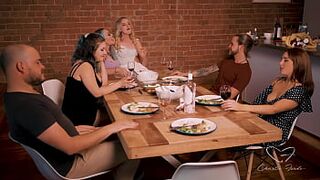 TEASER: Charlie invites her friends for dinner which ends up in a crazy group sex!