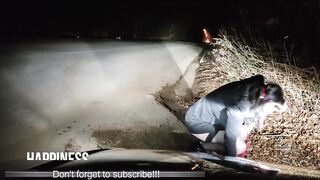 The wife a slut slave drinks my piss and sucks dick on a public road