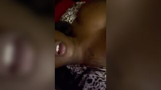 Sucking on my pretty chocolate nipples makes my pussy wet