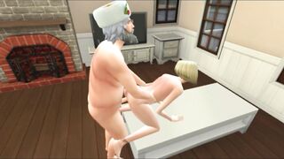 With a lover. Elderly businessman fucks | video game sex