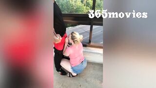 Risky Sneaky NO CONDOM Cheating Public Sex On Bridge