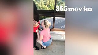 Risky Sneaky NO CONDOM Cheating Public Sex On Bridge