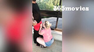 Risky Sneaky NO CONDOM Cheating Public Sex On Bridge