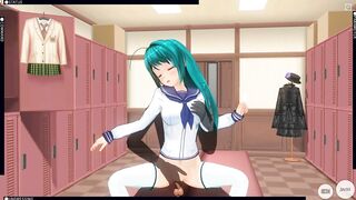 3D HENTAI High schoolgirl fucks in the locker room after school