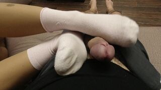 MISTRESS MASTURBATION IN SOCKS AND PANTYHOSE FETISH SLAVE