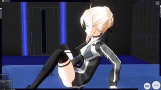 3D HENTAI X Alter posing and masturbating