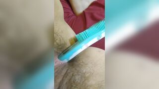 OnlyFan Tipped me to Fuck My Hairy Pussy Gspot LIVE Made in China HAIR BRUSH so I made a Video Too