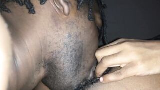 Pussy Sucking Made Ebony Pussy Squirt and Throb