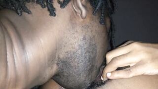 Pussy Sucking Made Ebony Pussy Squirt and Throb