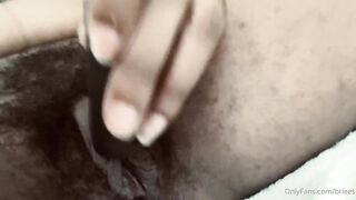 Solo ebony plays with wet pussy