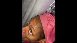 Ebony shower blowjob