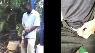 Huge! Big Black Dick Flash in Public Bus Stop Porn reaction