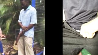 Huge! Big Black Dick Flash in Public Bus Stop Porn reaction