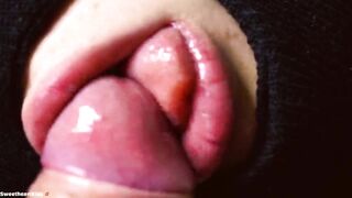 Big Dick FUCKS sloppy Lips and CUM in Mouth! Oral Creampie CloseUp