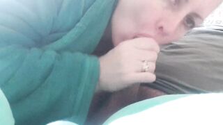 Waking him up to a yummy morning blowjob xxx