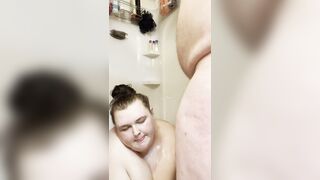 Boyfriend Pisses on BBW in shower