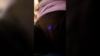 Horny milf puts vibrator in her pants then shows off wet pussy