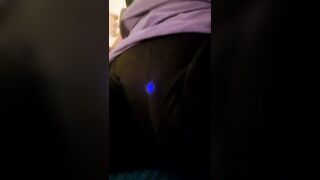 Horny milf puts vibrator in her pants then shows off wet pussy