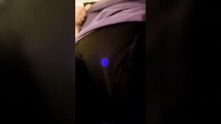 Horny milf puts vibrator in her pants then shows off wet pussy