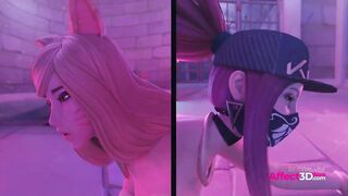 Hot babes having anal sex in a lewd 3d animation by The Count