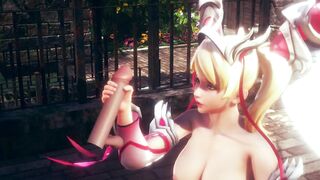 3D HENTAI OVERWATCH mercy jerking off your cock