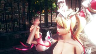 3D HENTAI OVERWATCH mercy jerking off your cock