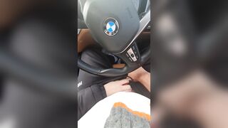 Step mom hand slip into step son pants while driving the car