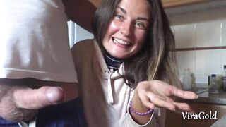 Quick Homemade Handjob from Sexy Camilla Moon with Lot A Cum